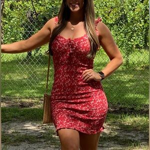 Joie Red Floral Mini Dress